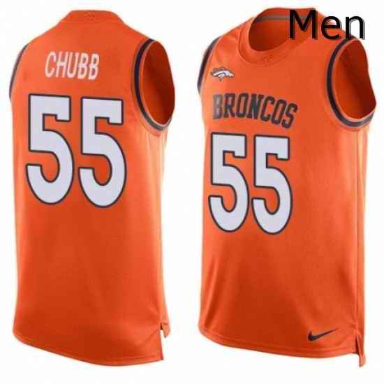 Men Nike Denver Broncos 55 Bradley Chubb Limited Orange Player Name amp Number Tank Top NFL Jersey